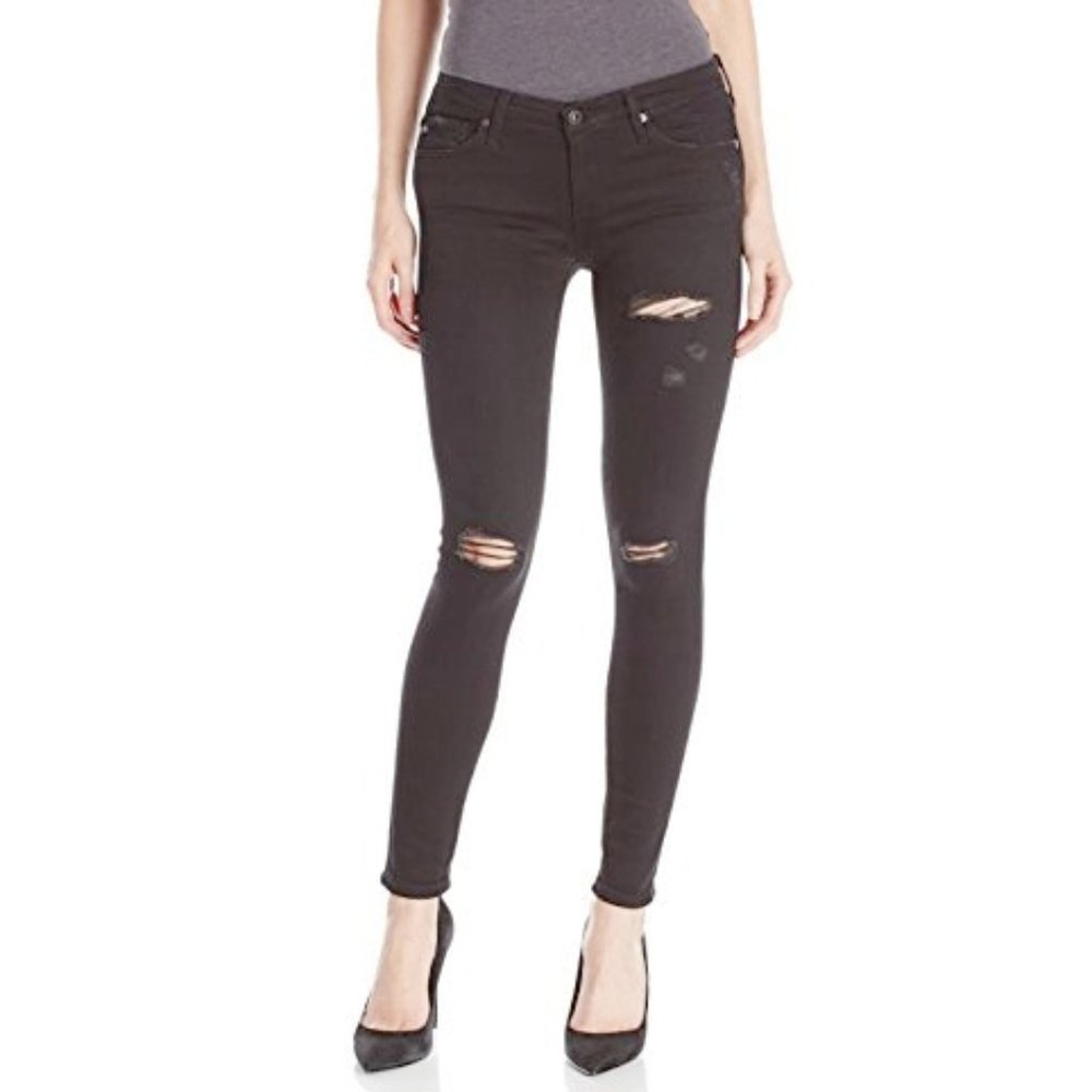 AG Legging Ankle Tempest Destroyed Distressed Ripped Skinny Stretchy Edgy Jeans